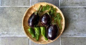 収穫した野菜